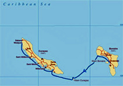 Map of the ABCs - Aruba Bonaire Curacao