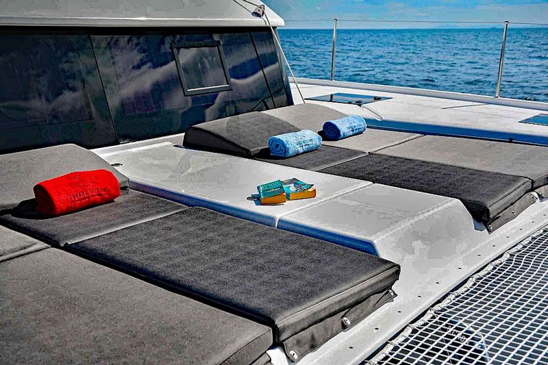 Yacht charter blog - catamaran Aquamania forward deck