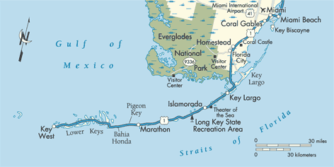 MAP of Florida Keys