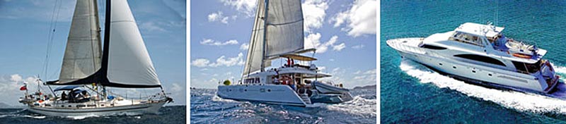 Listed Charter Yachts, catamarans monohull sail boats