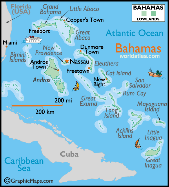 MAP of the Bahamas