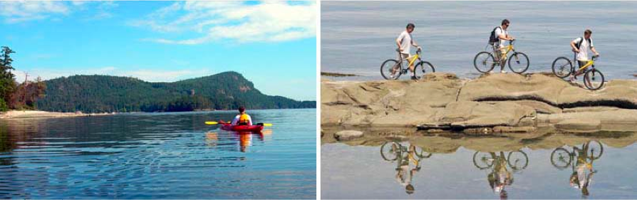 British Columbia Yacht Charter - Enjoy kayaking and cycling